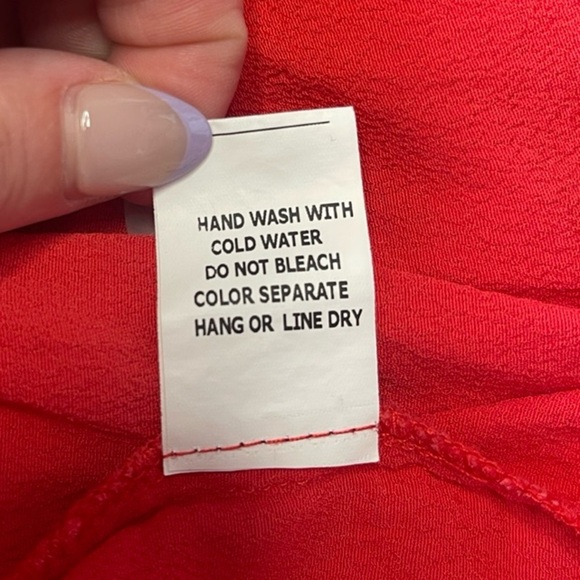 Heartbeeps Cherry Red Open Front Tie Bow Peplum Cami Tank Top - Medium - Picture 10 of 11